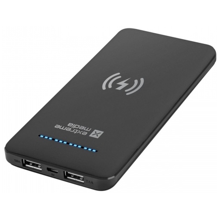 Natec Power bank s bezdrátovým nabíjením 10000mAh, 5V/2.1A, 2x USB, gumovaný povrch, NPB-1220