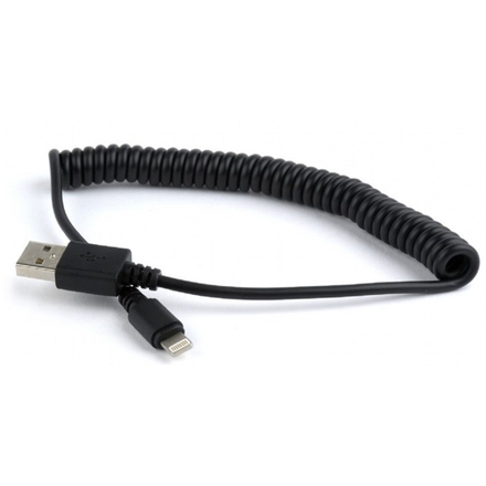 Gembird Kabel CABLEXPERT USB-A MAle/Lightning Male, 1,5m, černý, kroucený, CC-LMAM-1.5M
