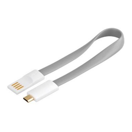 PremiumCord Kabel micro USB 2.0, A-B 0,2m magnetický, barva šedá, ku2m02fm