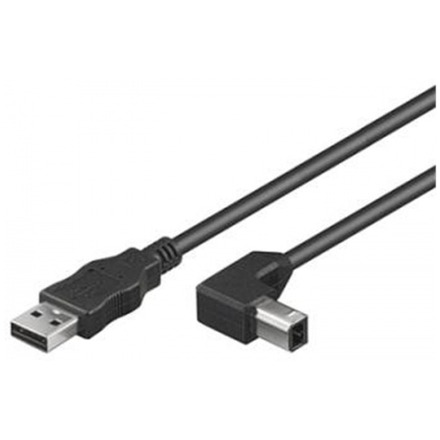 PremiumCord Kabel USB 2.0, A-B, 0,5m (lomený konektor) 90°, ku2ab05-90