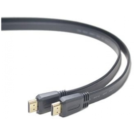 PremiumCord HDMI High Speed + Ethernet plochý kabel, zlacené konektory, 3m, kphdmep3