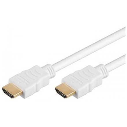 PremiumCord HDMI High Speed + Ethernet kabel,bílý, zlacené konektory, 15m, kphdme15w