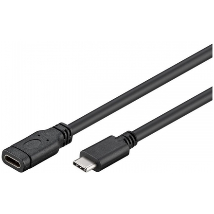 PremiumCord Převodník Prodlužovací kabel USB-C M/F, černý, 1m, ku31mf1