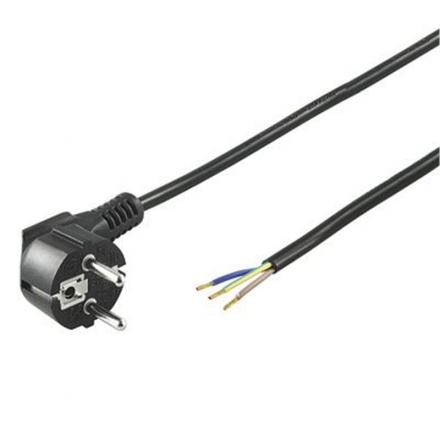 PremiumCord Flexo kabel síťový třížilový 230V s úhlovou vidlicí 2m černá, kpsft2b
