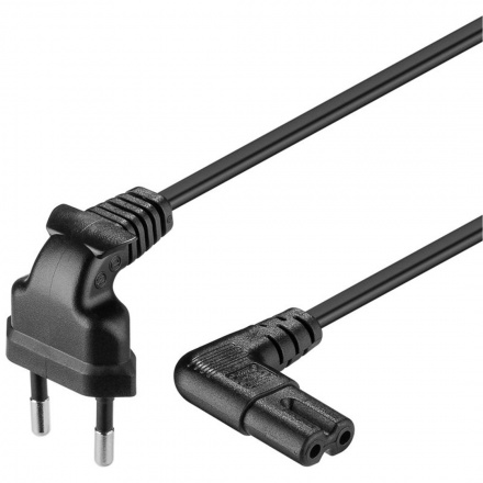 PremiumCord Kabel síťový 230V k magnetofonu se zahnutými konektory 0.75m, kpspm07-90