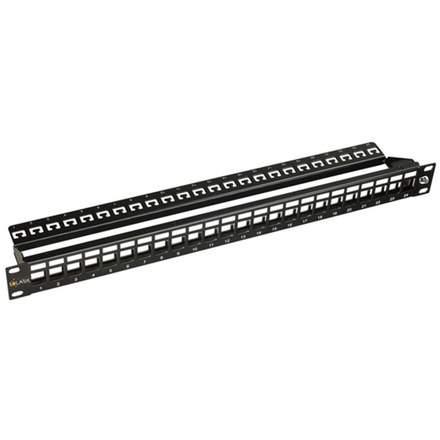 19" modulární neosazený high-density patch panel Solarix 24 portů 0,5U SX24HDM-0-STP-SL-UNI, 24200244