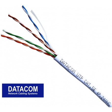 DATACOM UTP Cat5e PVC kabel 305m (drát), bílý, 1107