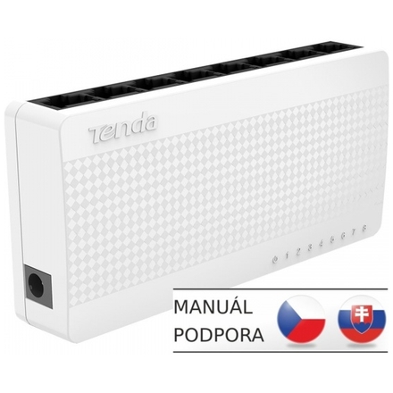 Tenda S108 8 x 10/100 Mb/s Mini Eco Switch, Desktop, Auto MDI/MDIX, spotřeba do 2,1 Watt, S108