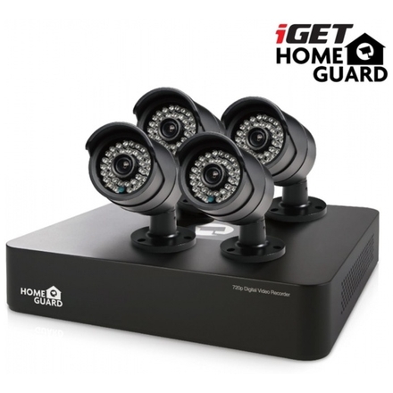 iGET HGDVK46704 - Kamerový CCTV set HD 720p, 4CH DVR rekordér + 4x HD 720p kamera,Win/Mac/Andr/iOS, HGDVK46704