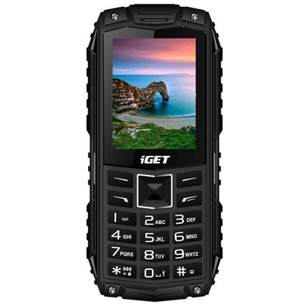 iGET Defender D10 Black - odolný telefon IP68, DualSIM, 2500 mAh, BT, powerbanka, svítilna, FM, MP3, D10 Black
