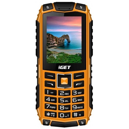 iGET Defender D10 Orange - odolný telefon IP68, DualSIM, 2500 mAh, BT, powerbanka, svítilna, FM, MP3, D10 Orange