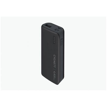 CYGNETT 4,400mAh Li-pol, Portable Power Bank in Black, CY1444PBCHE