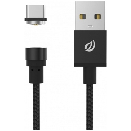 USB-C kabel, magnetický, opletený 1m černý, PCI-240