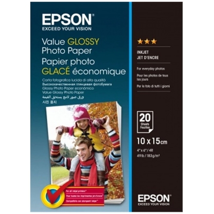 EPSON Value Glossy Photo Paper 10x15cm 20 sheet, C13S400037