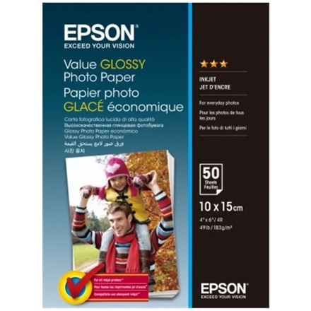 EPSON Value Glossy Photo Paper 10x15cm 50 sheet, C13S400038