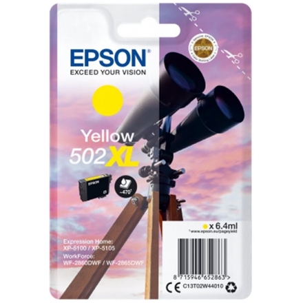 EPSON singlepack,Yellow 502XL,Ink,XL, C13T02W44010 - originální