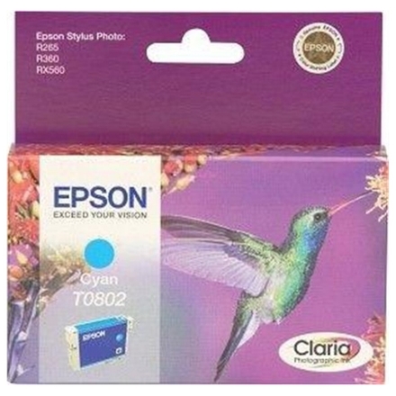 EPSON R265/360,RX560 Cyan Ink cartridge (T0802), C13T08024011 - originální