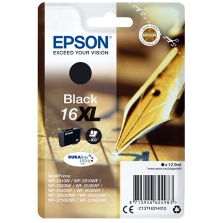 Epson Singlepack Black 16XL DURABrite Ultra Ink, C13T16314012 - originální