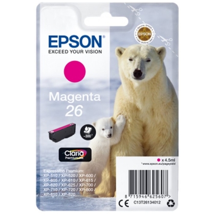Epson Singlepack Magenta 26 Claria Premium Ink, C13T26134012 - originální