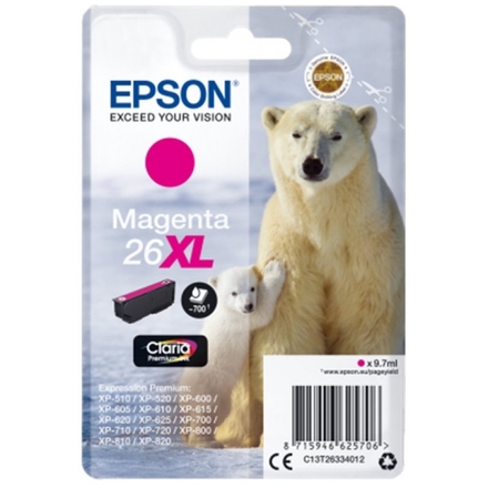 Epson Singlepack Magenta 26XL Claria Premium Ink, C13T26334012 - originální