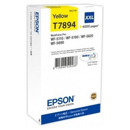 EPSON WF-5xxx Series Ink Cartridge XXL Yellow T7894, C13T789440 - originální