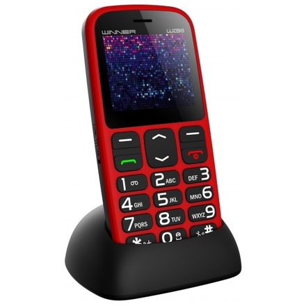 Tlačítkový mobilní telefon Winner WG 8C červená