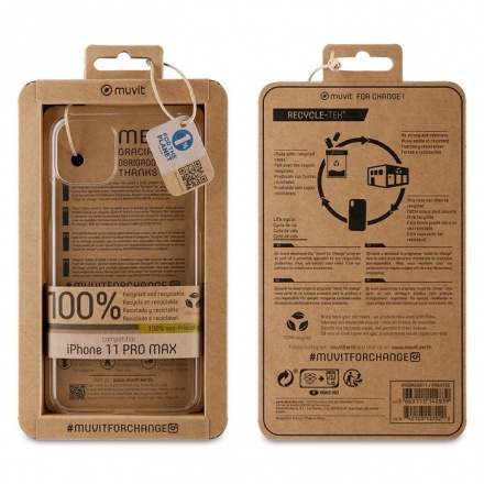 Muvit For Change Recycletek ECO Kryt pro Apple iPhone 11 Pro Max Transparent (ECO Balení, 2449417