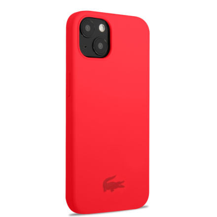 Lacoste Liquid Silicone Glossy Printing Logo Kryt pro iPhone 13 Red, LCHCP13MSR