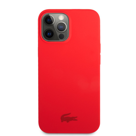 Lacoste Liquid Silicone Glossy Printing Logo Kryt pro iPhone 13 Pro Max Red, LCHCP13XSR