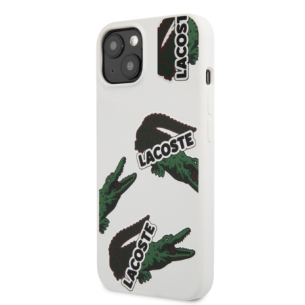 Lacoste Liquid Silicone Allover Pattern Kryt pro iPhone 13 White, LCHC13MSOW