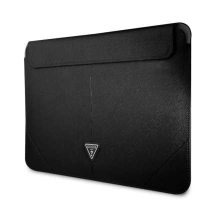 Guess Saffiano Triangle Metal Logo Computer Sleeve 13/14" Black, 57983107421