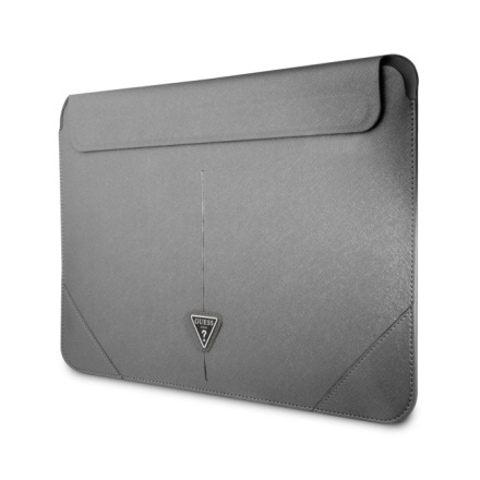 Guess Saffiano Triangle Metal Logo Computer Sleeve 13/14" Silver, 57983107422