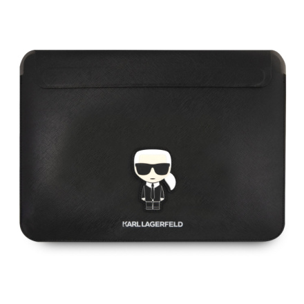 Karl Lagerfeld Saffiano Ikonik Computer Sleeve 13/14" Black, KLCS14PISFBK