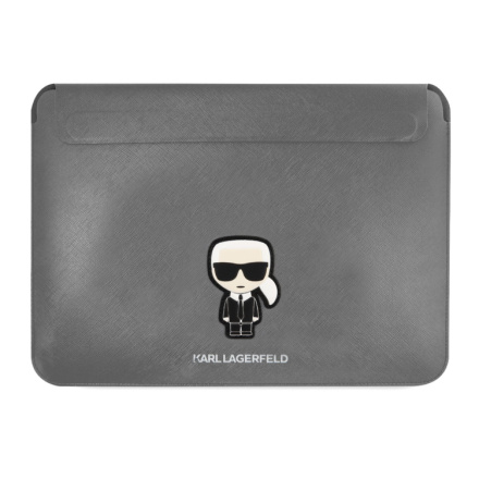 Karl Lagerfeld Saffiano Ikonik Computer Sleeve 13/14" Silver, KLCS14PISFG