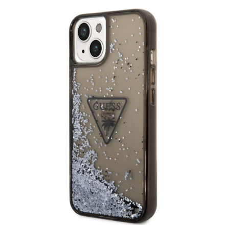 Guess PC/TPU Liquid Glitter Triangle Logo Zadní Kryt pro iPhone 14 Plus Black, GUHCP14MLFCTPK