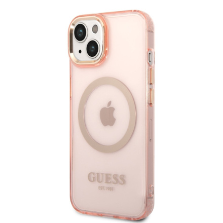 Guess Translucent MagSafe Kompatibilní Zadní Kryt pro iPhone 14 Plus Pink, GUHMP14MHTCMP