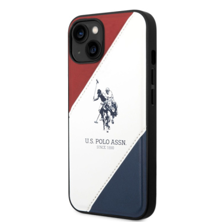 U.S. Polo PU Leather Double Horse Zadní Kryt pro iPhone 14 Plus Red/White/Navy, USHCP14MPSO3
