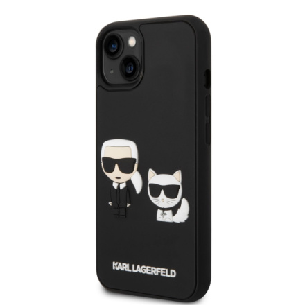 Karl Lagerfeld and Choupette 3D Kryt pro iPhone 14 Plus Black, KLHCP14M3DRKCK