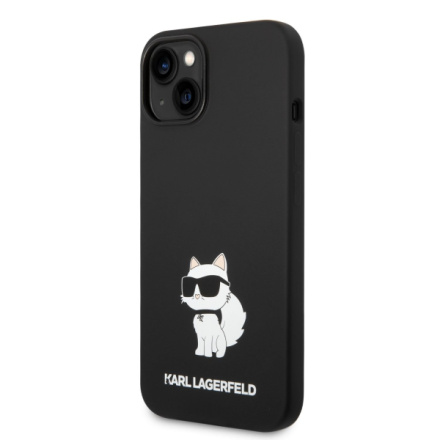 Karl Lagerfeld Liquid Silicone Choupette NFT Zadní Kryt pro iPhone 14 Plus Black, KLHCP14MSNCHBCK