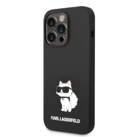 Karl Lagerfeld Liquid Silicone Choupette NFT Zadní Kryt pro iPhone 14 Pro Max Black, KLHCP14XSNCHBCK