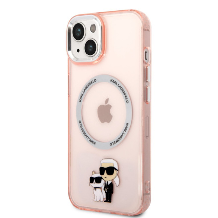 Karl Lagerfeld IML Karl and Choupette NFT MagSafe Zadní Kryt pro iPhone 14 Plus Pink, KLHMP14MHNKCIP
