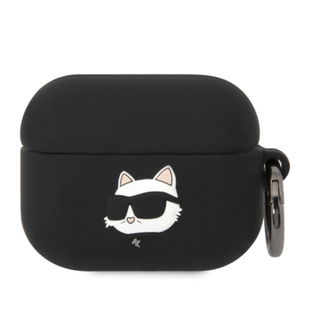 Karl Lagerfeld 3D Logo NFT Choupette Head Silikonové Pouzdro pro Airpods Pro Black, KLAPRUNCHK