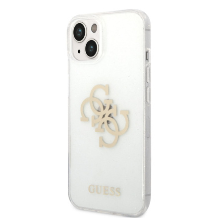 Guess TPU Big 4G Full Glitter Zadní Kryt pro iPhone 14 Plus Transparent, GUHCP14MPCUGL4GTR