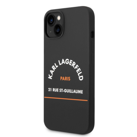 Karl Lagerfeld Rue St Guillaume Zadní Kryt pro iPhone 14 Plus Black, KLHCP14MSRSGHLK