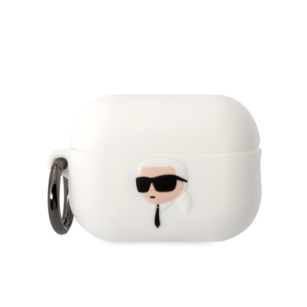 Karl Lagerfeld 3D Logo NFT Karl Head Silikonové Pouzdro pro Airpods Pro 2 White, KLAP2RUNIKH