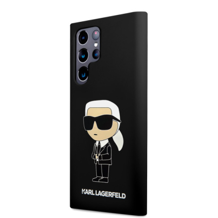Karl Lagerfeld Liquid Silicone Ikonik NFT Zadní Kryt pro Samsung Galaxy S23 Ultra Black, KLHCS23LSNIKBCK