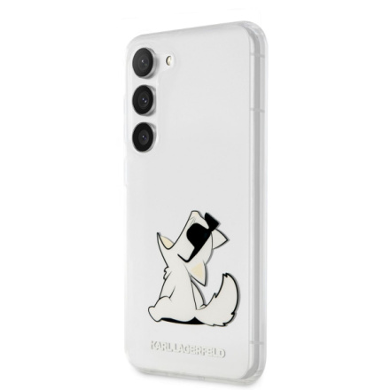 Karl Lagerfeld PC/TPU Choupette Eat Zadní Kryt pro Samsung Galaxy S23 Transparent, KLHCS23SCFNRC