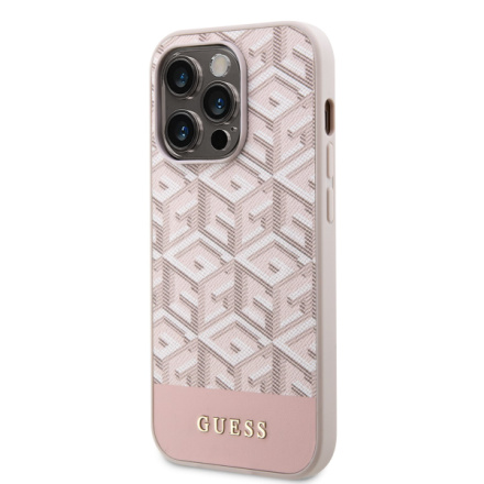 Guess PU G Cube MagSafe Zadní Kryt pro iPhone 13 Pro Pink, GUHMP13LHGCFSEP