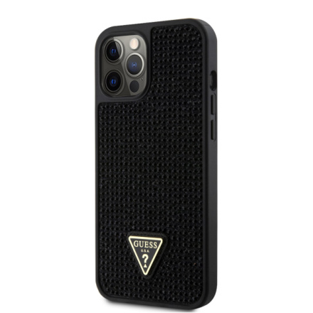 Guess Rhinestones Triangle Metal Logo Kryt pro iPhone 12 Pro Max Black, GUHCP12LHDGTPK