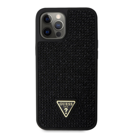 Guess Rhinestones Triangle Metal Logo Kryt pro iPhone 12 Pro Max Black, GUHCP12LHDGTPK